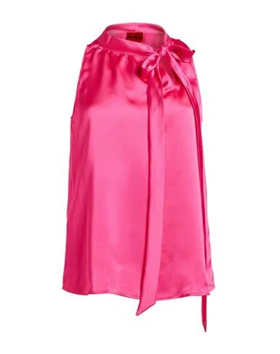 Hugo Boss Hugo Woman Top Fuchsia Size 12 Recycled Polyester, Polyester In Pink