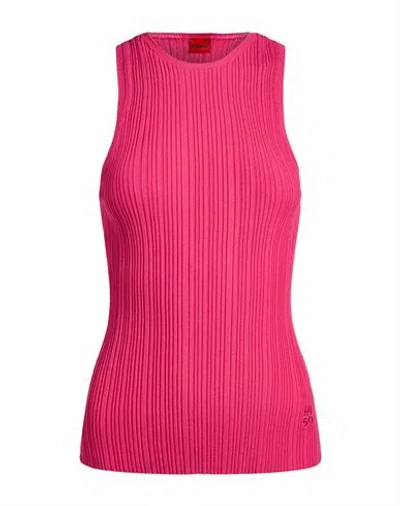 Hugo Boss Hugo Woman Top Fuchsia Size Xs Viscose, Polyester In Pink