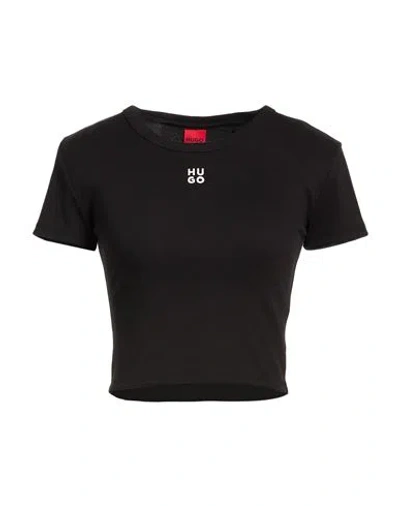 Hugo Boss Hugo Woman T-shirt Black Size Xs Cotton, Recycled Polyester, Elastane