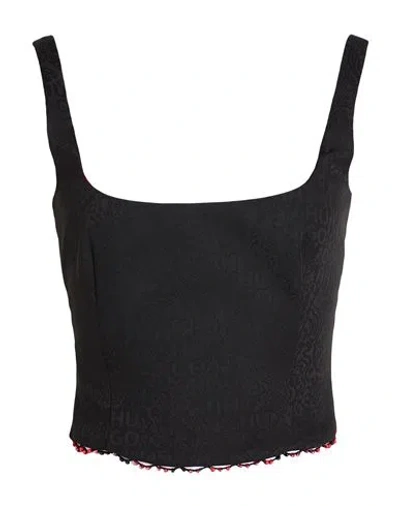 Hugo Boss Hugo X Les Benjamins Woman Top Black Size 4 Polyester, Viscose