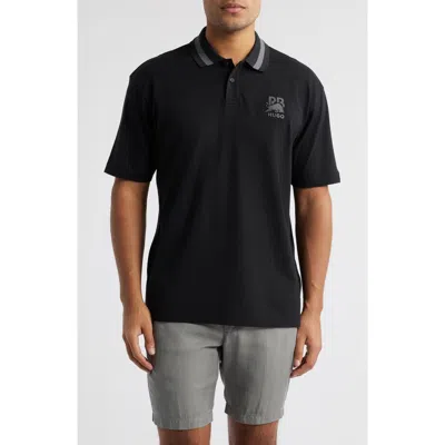 Hugo Boss Hugo X Rb Formula One™ Team Relaxed Fit Stretch Piqué Polo In Black