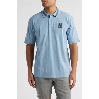 Hugo Boss Hugo X Rb Formula One™ Team Relaxed Fit Stretch Piqué Polo In Medium Blue