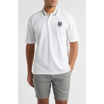 Hugo Boss Hugo X Rb Formula One™ Team Relaxed Fit Stretch Piqué Polo In White