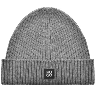 Hugo Boss Hugo Xola Metal Wool Beanie Grey In Gray