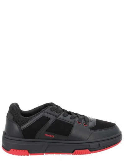 Hugo Boss Trainers With Mesh And Faux Leather In Multi