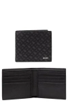 Hugo Boss Hugo Zair Bonded Leather Bifold Wallet In Brown