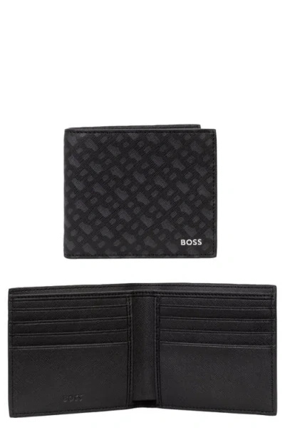 Hugo Boss Hugo Zair Bonded Leather Bifold Wallet In Brown