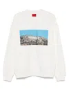Hugo Boss Hugowood-print Sweatshirt In White