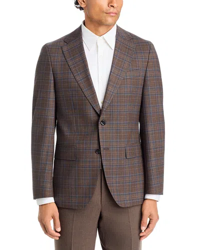 Hugo Boss Hutson Check Slim Fit Sport Coat In Brown