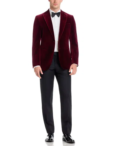 Hugo Boss Hutson Cotton Slim Fit Sport Coat In Burgundy