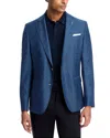 Hugo Boss Hutson Melange Micro Neat Slim Fit Sport Coat In Blue