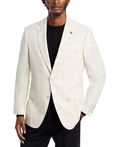 Hugo Boss Hutson Plaid Slim Fit Sport Coat In Open White