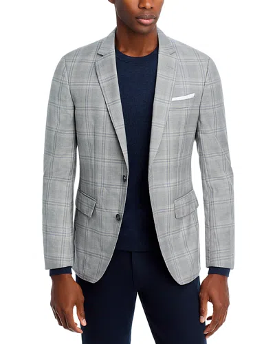 Hugo Boss Hutson Plaid Slim Fit Sport Coat In Silver