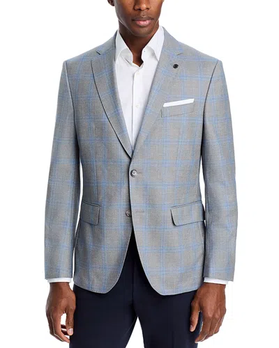 Hugo Boss Hutson Window Plaid Slim Fit Sport Coat In Silver