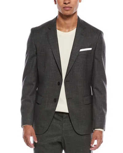 Hugo Boss Hutson Wool & Linen-blend Suit Jacket In Gray