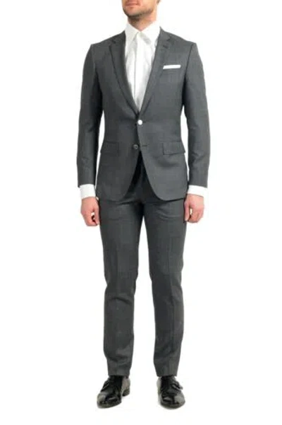 Pre-owned Hugo Boss "hutson5/gander3" Men's 100% Wool Slim Two Button Suit In Gray