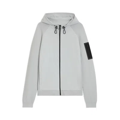 Hugo Boss Hybrid Jacket With Comfort-stretch Knit In Gray
