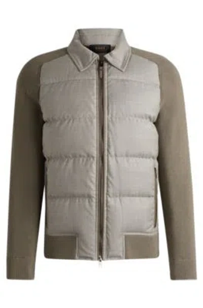 Hugo Boss Hybrid Jacket With Goose Down And Feather Filling In Multi