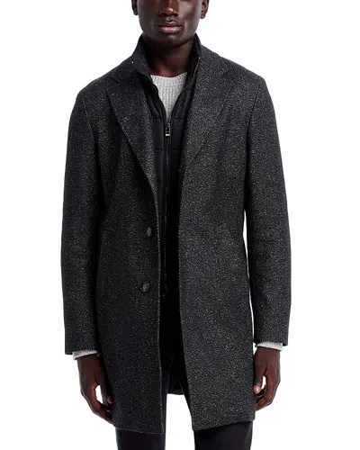 Hugo Boss Hyde Slim Fit 2 In 1 Coat In Black