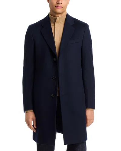 Hugo Boss Hyde Slim Fit Wool Blend Coat In Blue