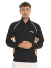 Hugo Boss Cotton-blend Sweater With Colour-blocking And Logo In Black