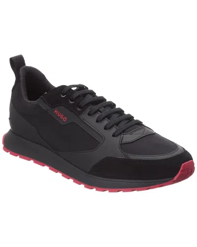 Hugo Boss Icelin Leather Sneaker In Black