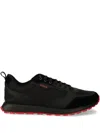Hugo Boss Icelin Runn Mens Mixed-material Trainers With Branded Accents Nos Uk8 Eu42 In Black