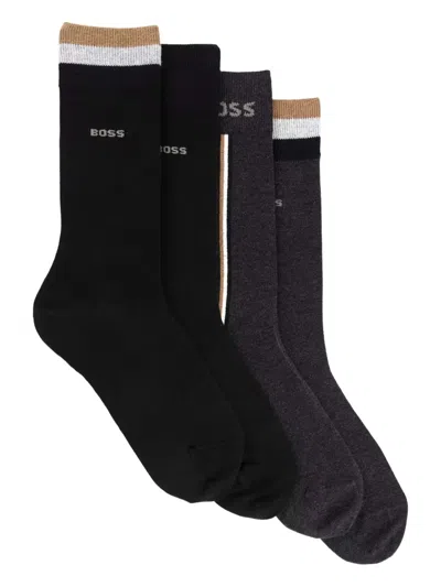 Hugo Boss Iconic Socks (pack Of Four) In Black