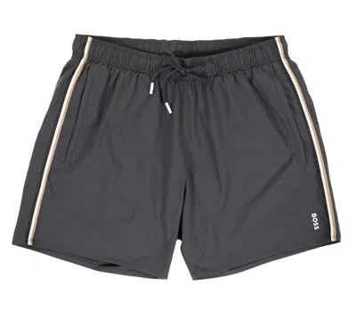 Hugo Boss Iconic Swim Shorts 022 Dark Grey In Gray