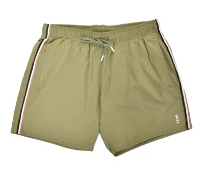 Hugo Boss Iconic Swim Shorts 311 Medium Green In Blue
