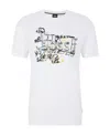 Hugo Boss Illustration-style Logo-print T-shirt In Multicolor