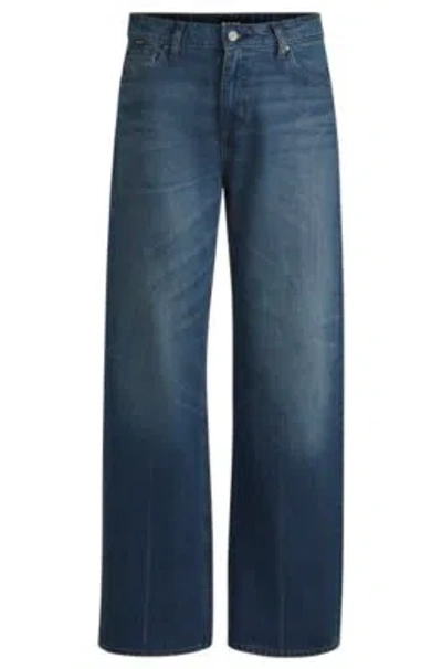 Hugo Boss Indigo Jeans In Denim In Dark Blue