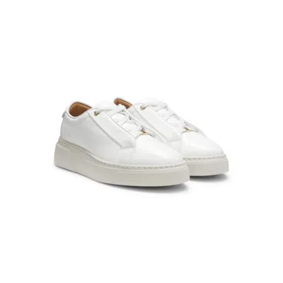 Hugo Boss Inner-wedge Trainers In Leather In White