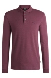 Hugo Boss Interlock-cotton Polo Shirt With Embroidered Logo In Red