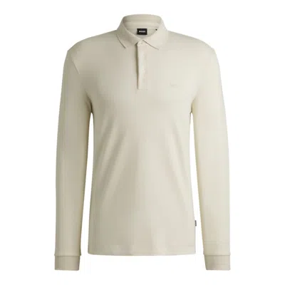 Hugo Boss Interlock-cotton Polo Shirt With Embroidered Logo In White