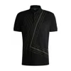 Hugo Boss Interlock-cotton Polo Shirt With Fineline Artwork In Black