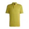 Hugo Boss Interlock-cotton Polo Shirt With Logo Print In Green