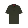 Hugo Boss Interlock-cotton Polo Shirt With Stacked Logo In Green