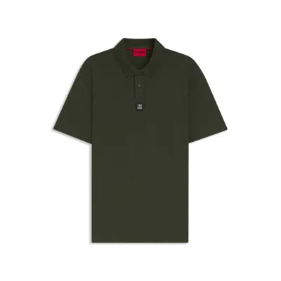 Hugo Boss Interlock-cotton Polo Shirt With Stacked Logo In Green