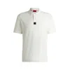 Hugo Boss Interlock-cotton Polo Shirt With Stacked Logo In White