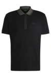Hugo Boss Interlock-cotton Regular-fit Polo Shirt With Logo Detail In Black