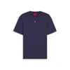 Hugo Boss Interlock-cotton Regular-fit T-shirt With Stacked Logo In Purple