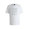 Hugo Boss Tee Mens Interlock-cotton T-shirt With Circle Artwork In White