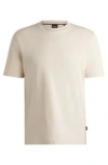 Hugo Boss Interlock-cotton T-shirt With Color-block Collar In White