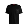 Hugo Boss Interlock-cotton T-shirt With Contrast Pocket In Black
