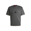 Hugo Boss Interlock-cotton T-shirt With Stacked Logos In Grey