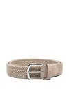 Hugo Boss Interwoven Belt In Neutrals