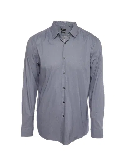 Pre-owned Hugo Boss Isko Button-down Shirt In Blue