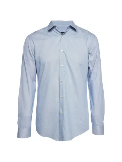 Pre-owned Hugo Boss Isko Cotton Shirt In Blue