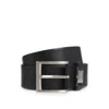 Hugo Boss Italian-leather Belt With Logo Keeper And Brushed Hardware In Black